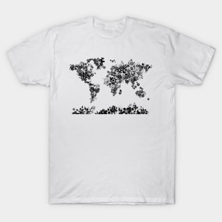 world map floral T-Shirt